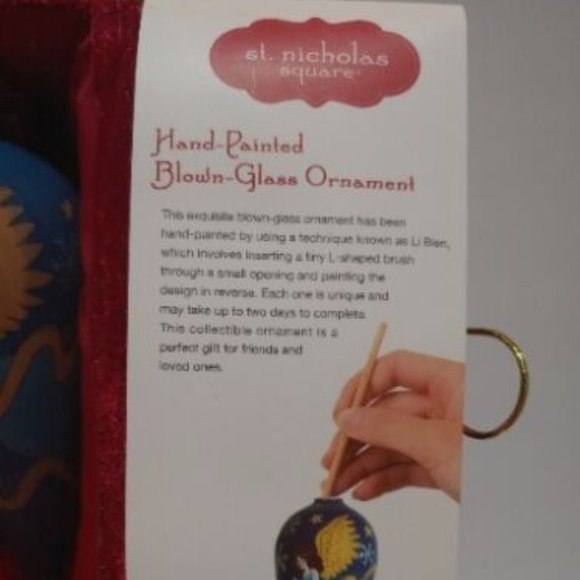 L' Bien St. Nicholas Square Teardrop Ornament Hand Painted & Blown Christmas - Picture 3 of 7